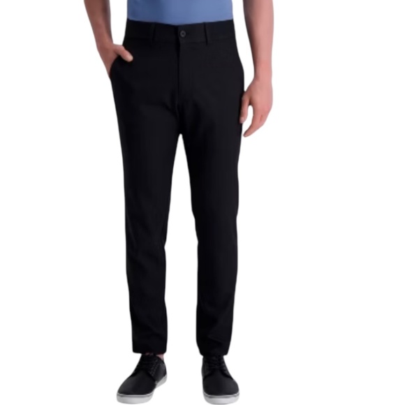 HAGGAR Slim Fit Premium Stretch Dress Pants in Black - Picture 1 of 7